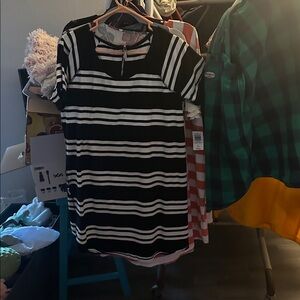 Michael Kors Black and White Striped Top